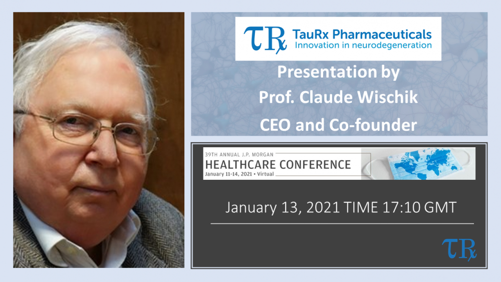 TauRx to present update on pivotal Phase 3 study for the first tau